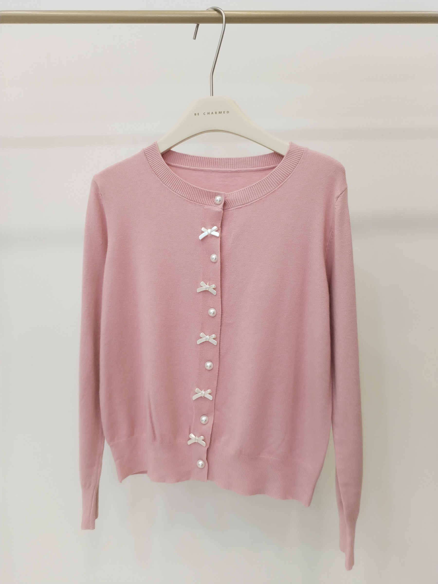 33291 Erla Bow Embellished Knit Cardigan (B 48-56cm; L 50cm)