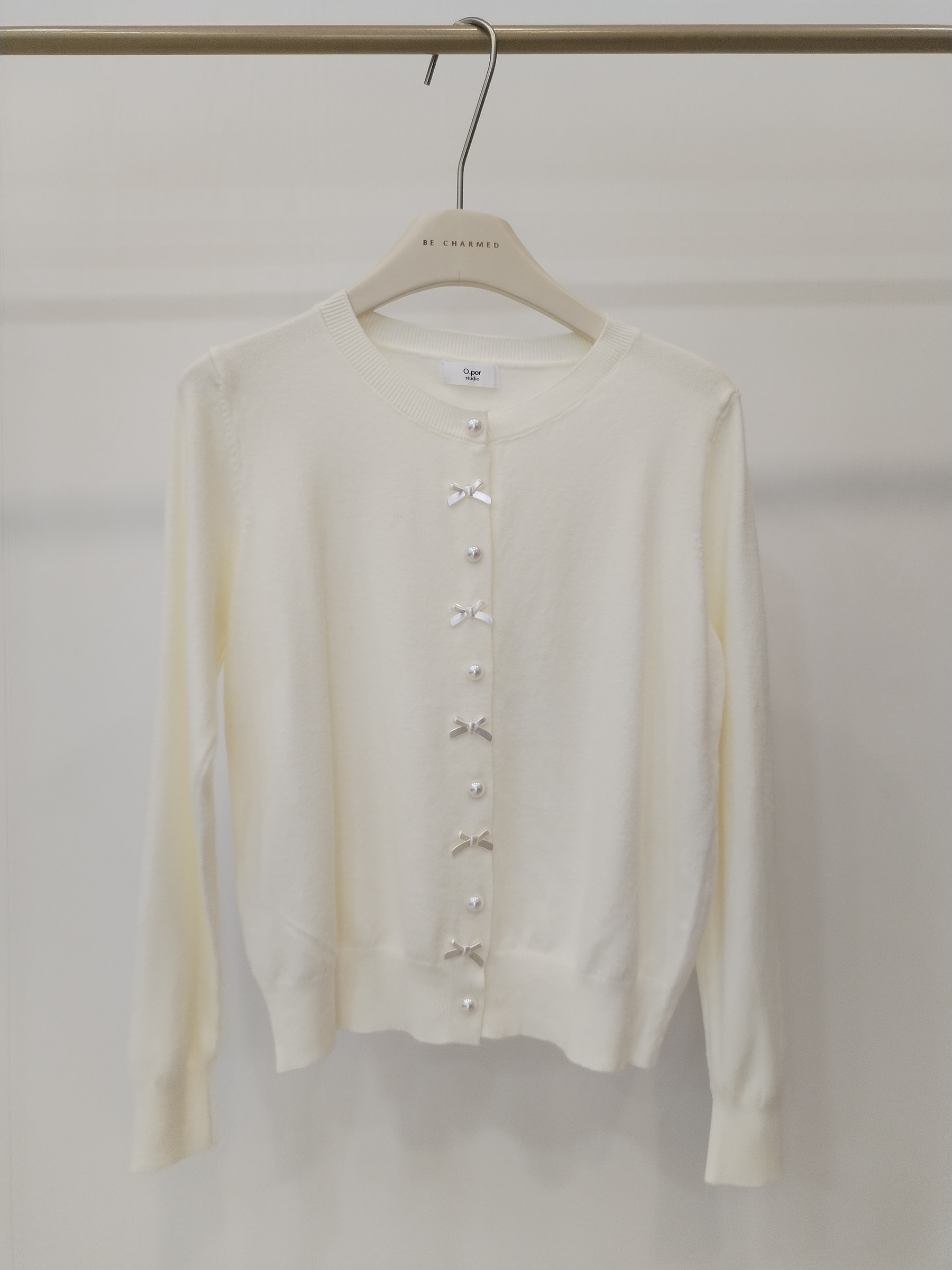 33291 Erla Bow Embellished Knit Cardigan (B 48-56cm; L 50cm)