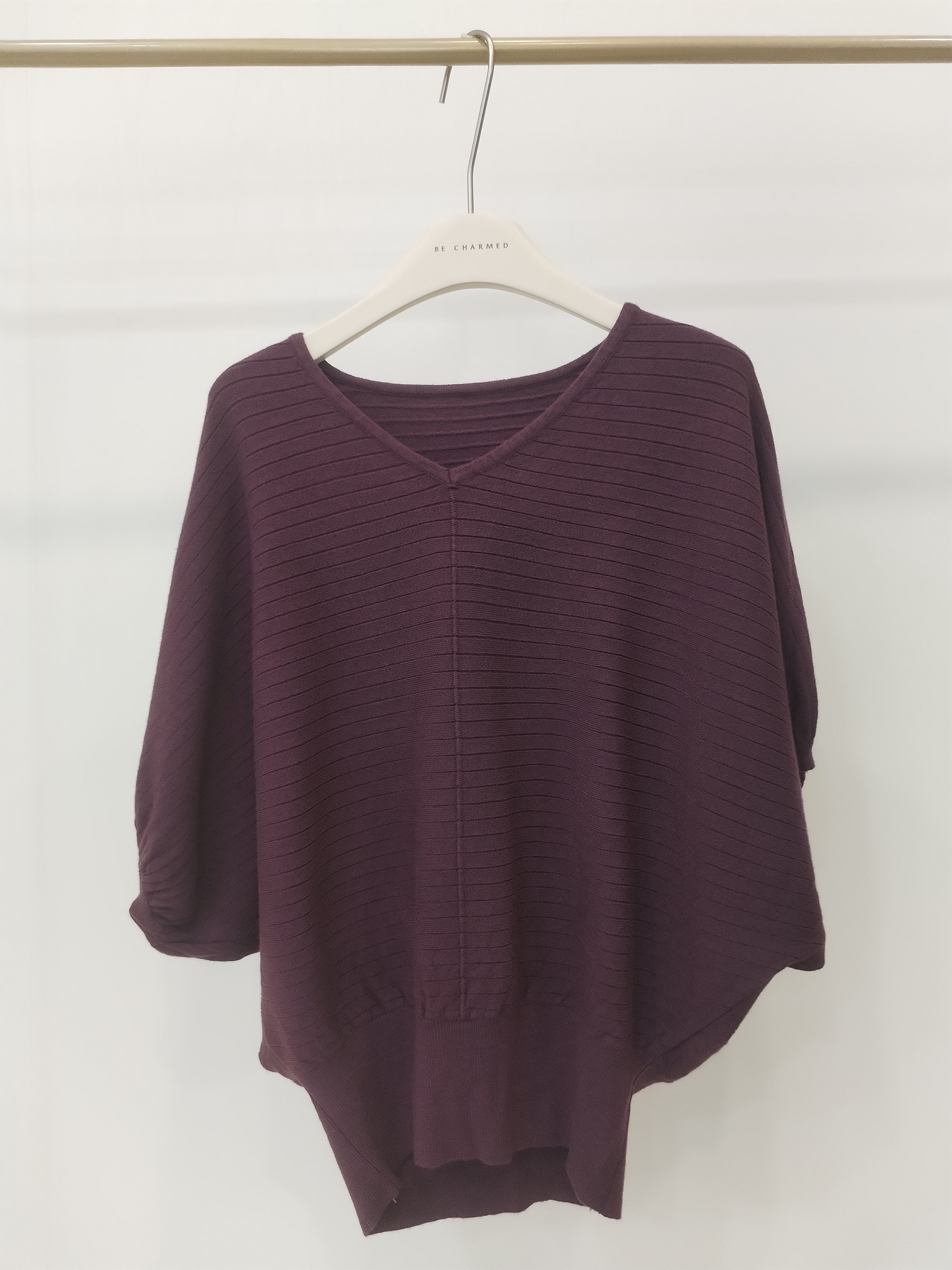 2526 Vannoline V- Neck Batwing Knit Top (B FS; L 59cm)