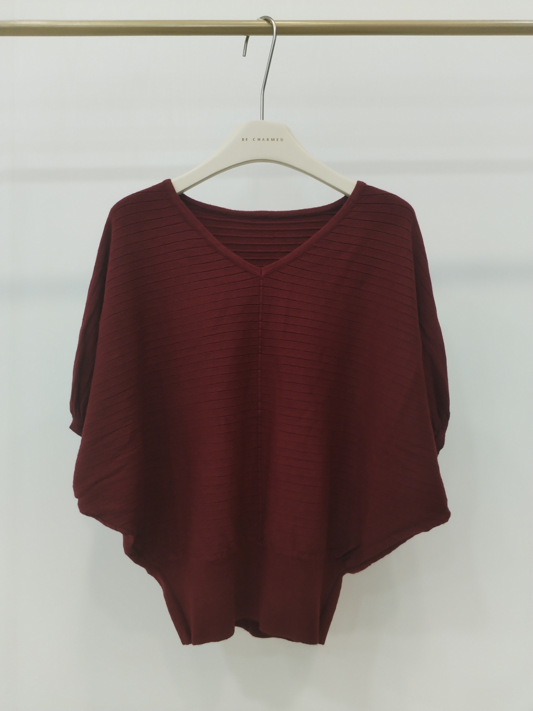 2526 Vannoline V- Neck Batwing Knit Top (B FS; L 59cm)