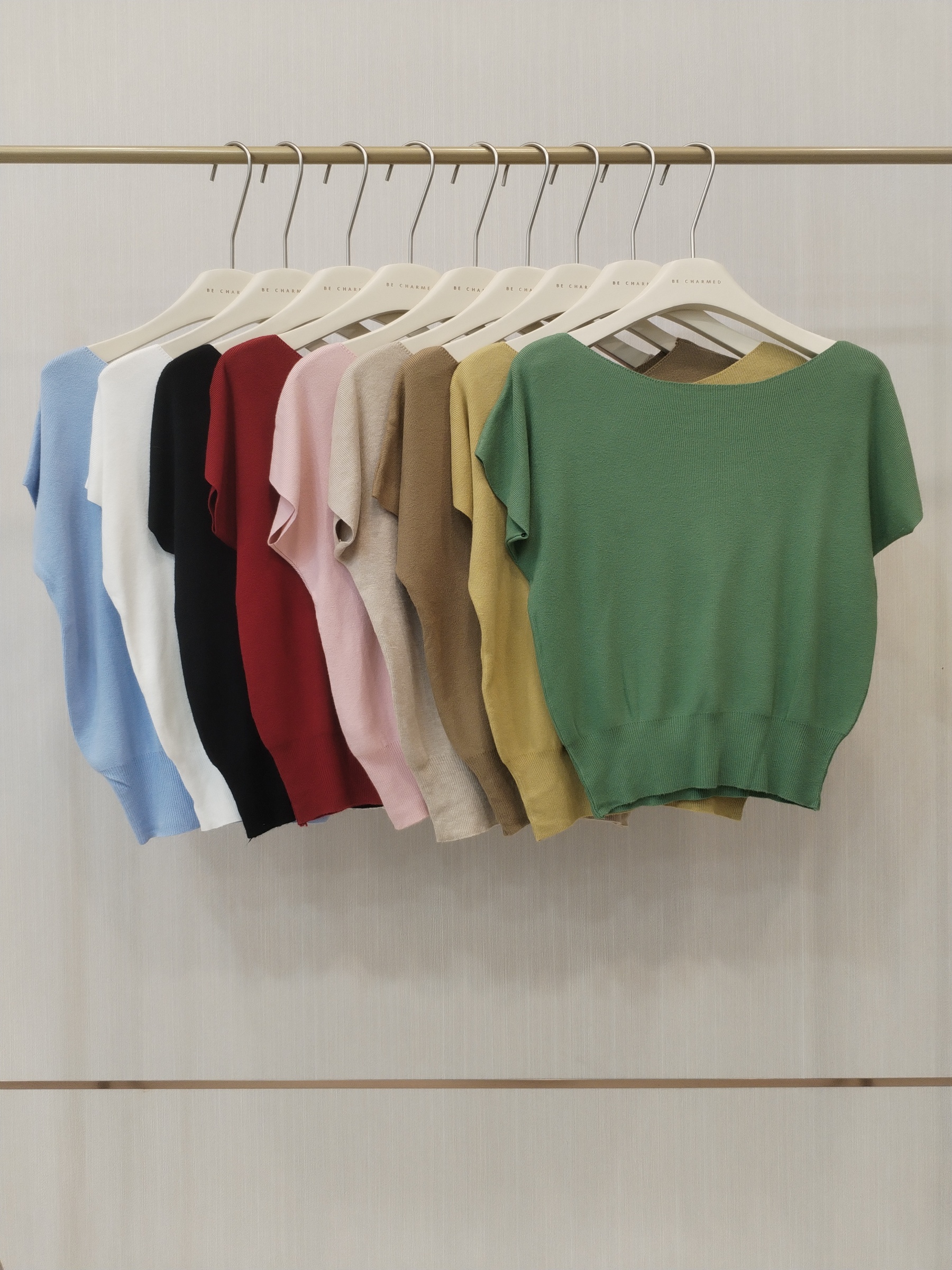 8329 Benitia Boat Neck Cap Sleeve Knit Top (B 45-55cm; L 50cm)