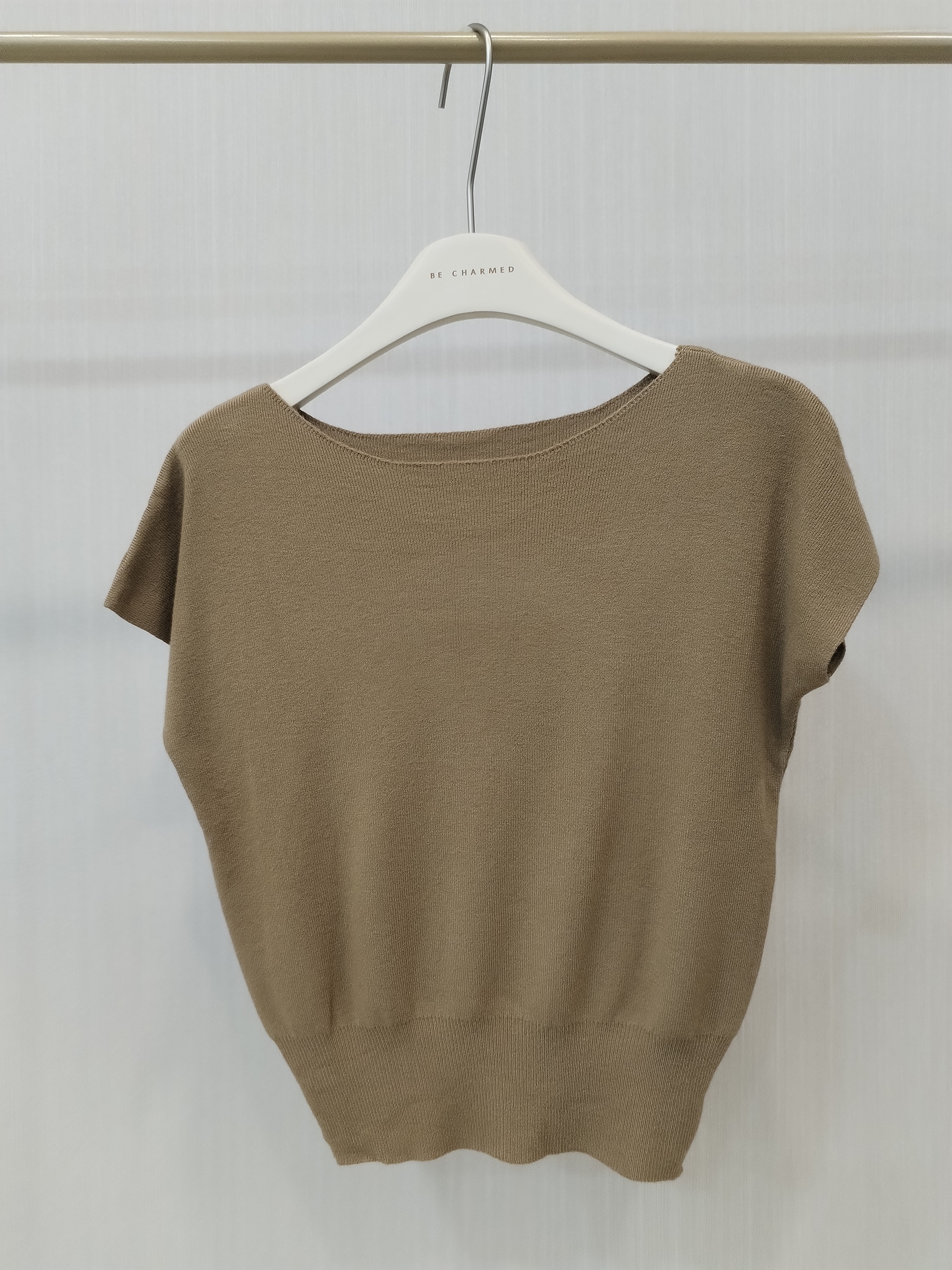 8329 Benitia Boat Neck Cap Sleeve Knit Top (B 45-55cm; L 50cm)