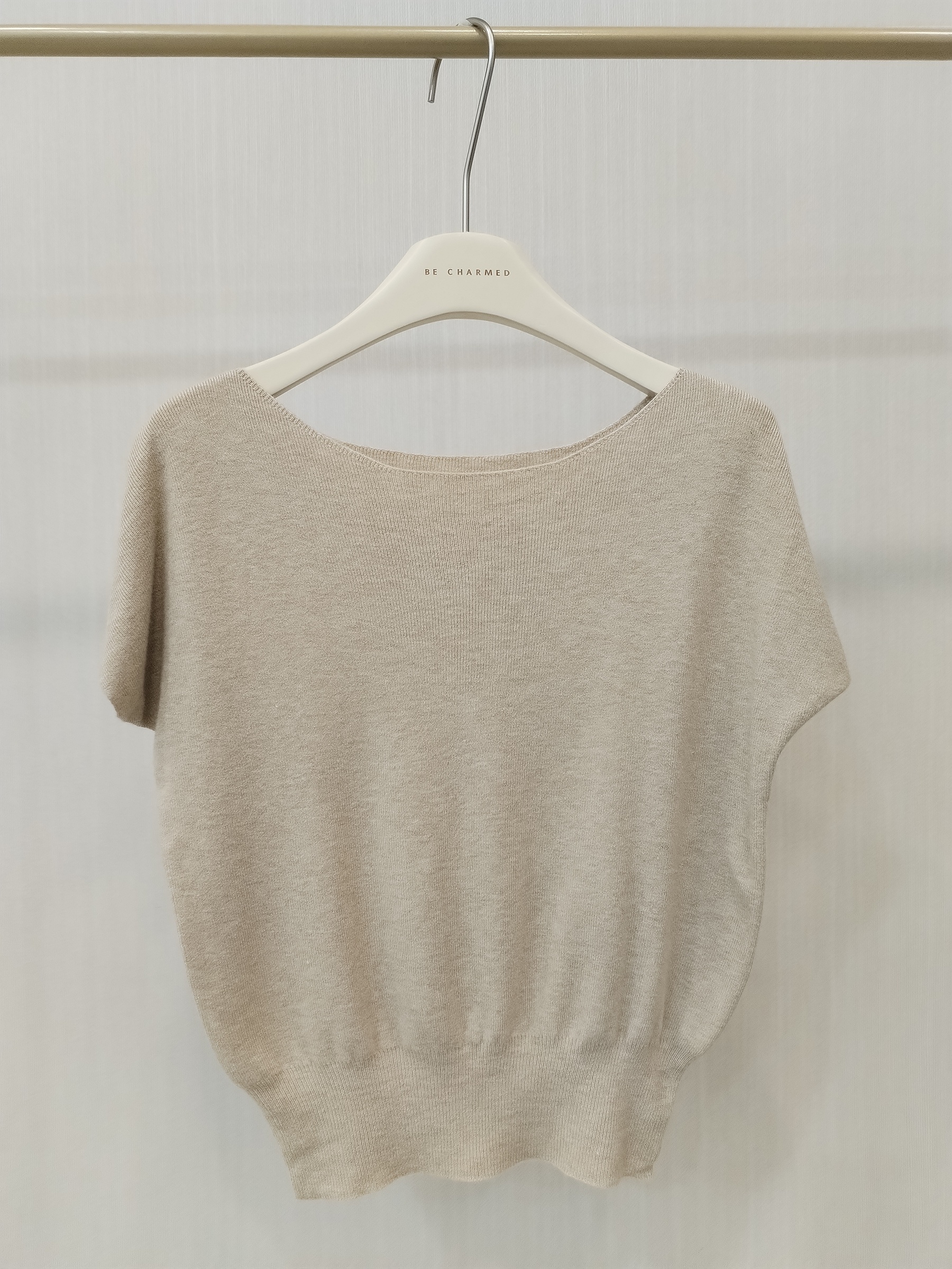 8329 Benitia Boat Neck Cap Sleeve Knit Top (B 45-55cm; L 50cm)