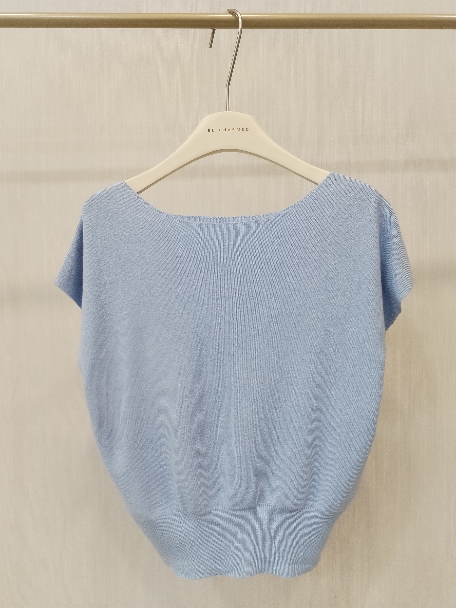 8329 Benitia Boat Neck Cap Sleeve Knit Top (B 45-55cm; L 50cm)