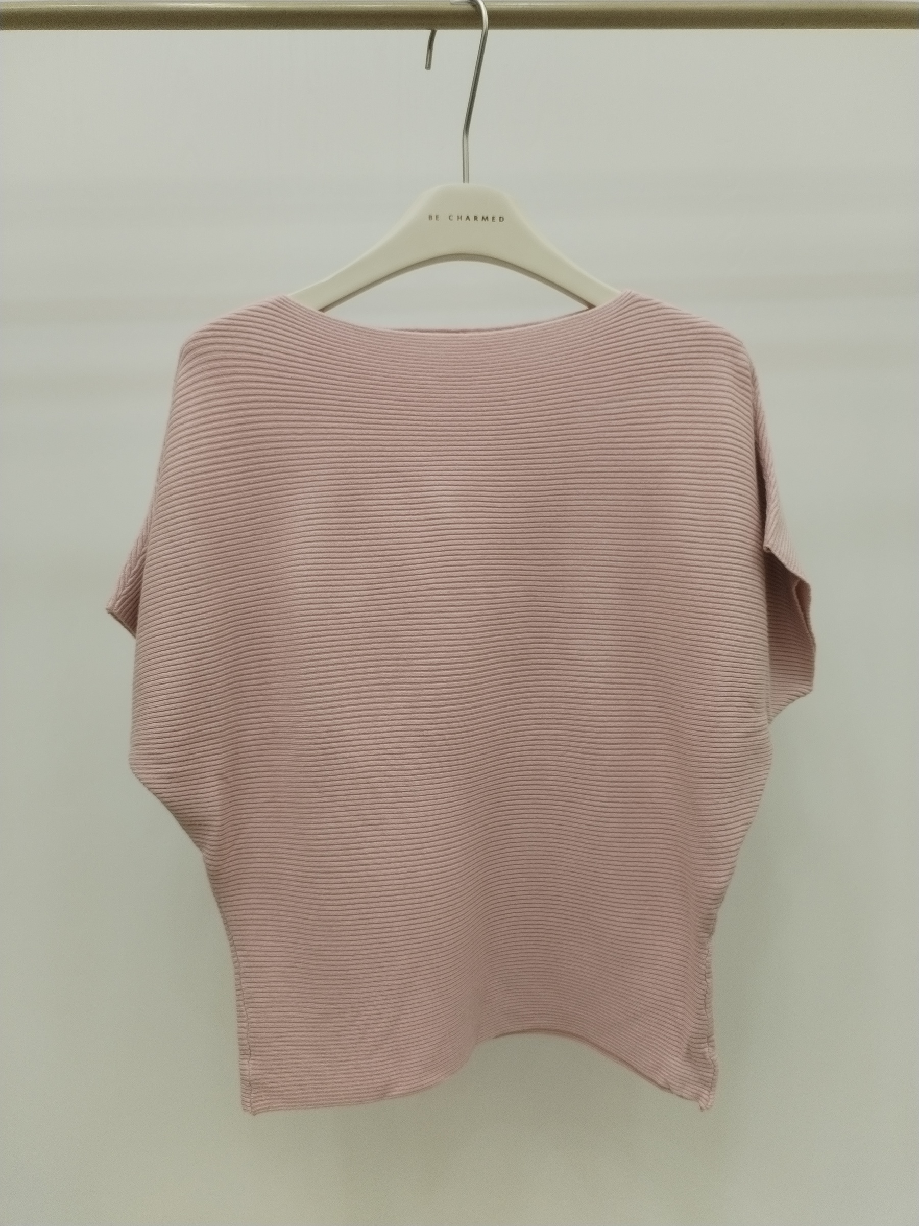 1033 Hanzetta Horizontal Ribbed Boat Neck Knit Top (B 55-60cm; L 53cm)