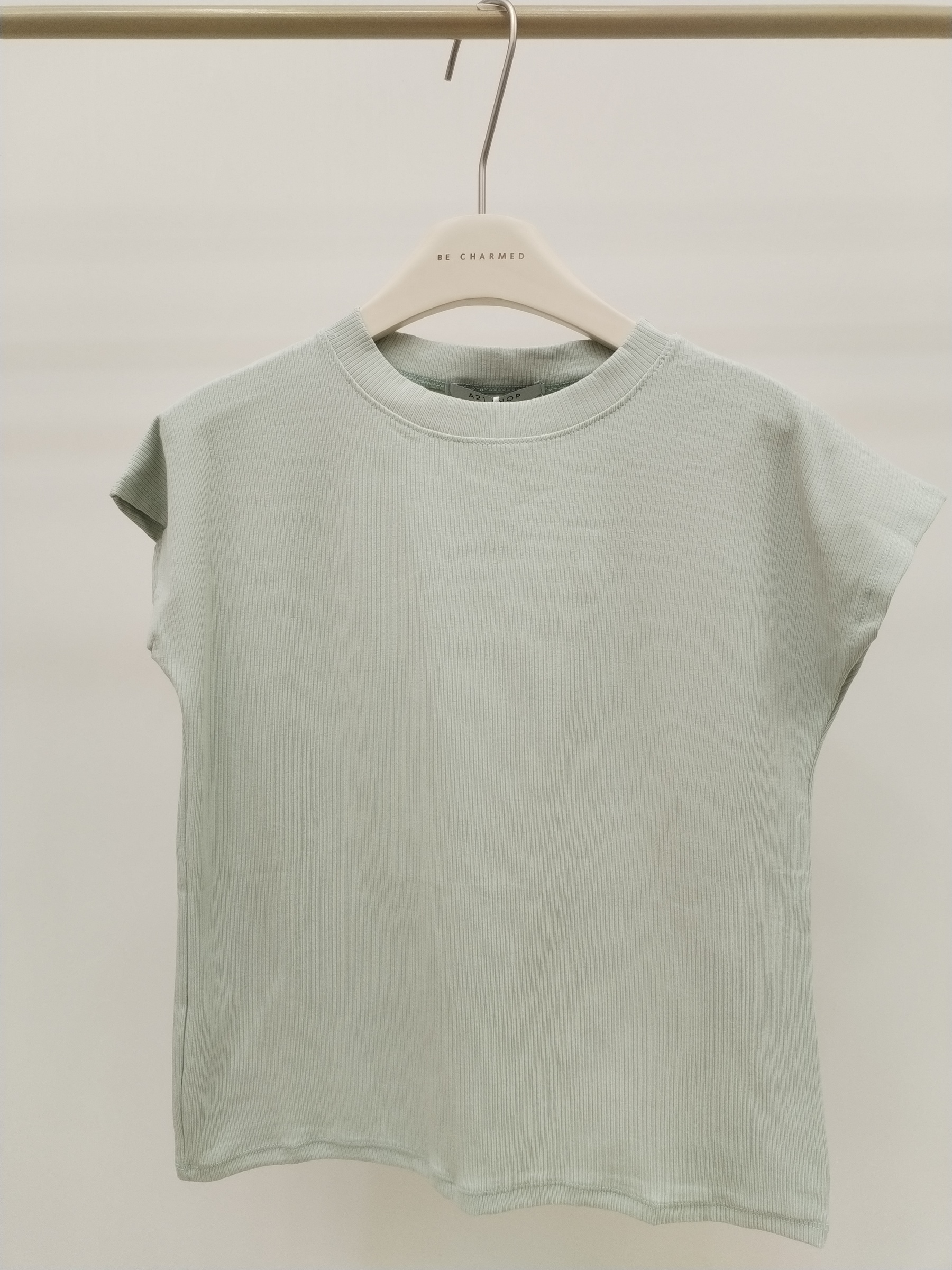 3042 Rienne Ribbed Cap Sleeve Cotton Top (B 45-50cm; L 52cm)