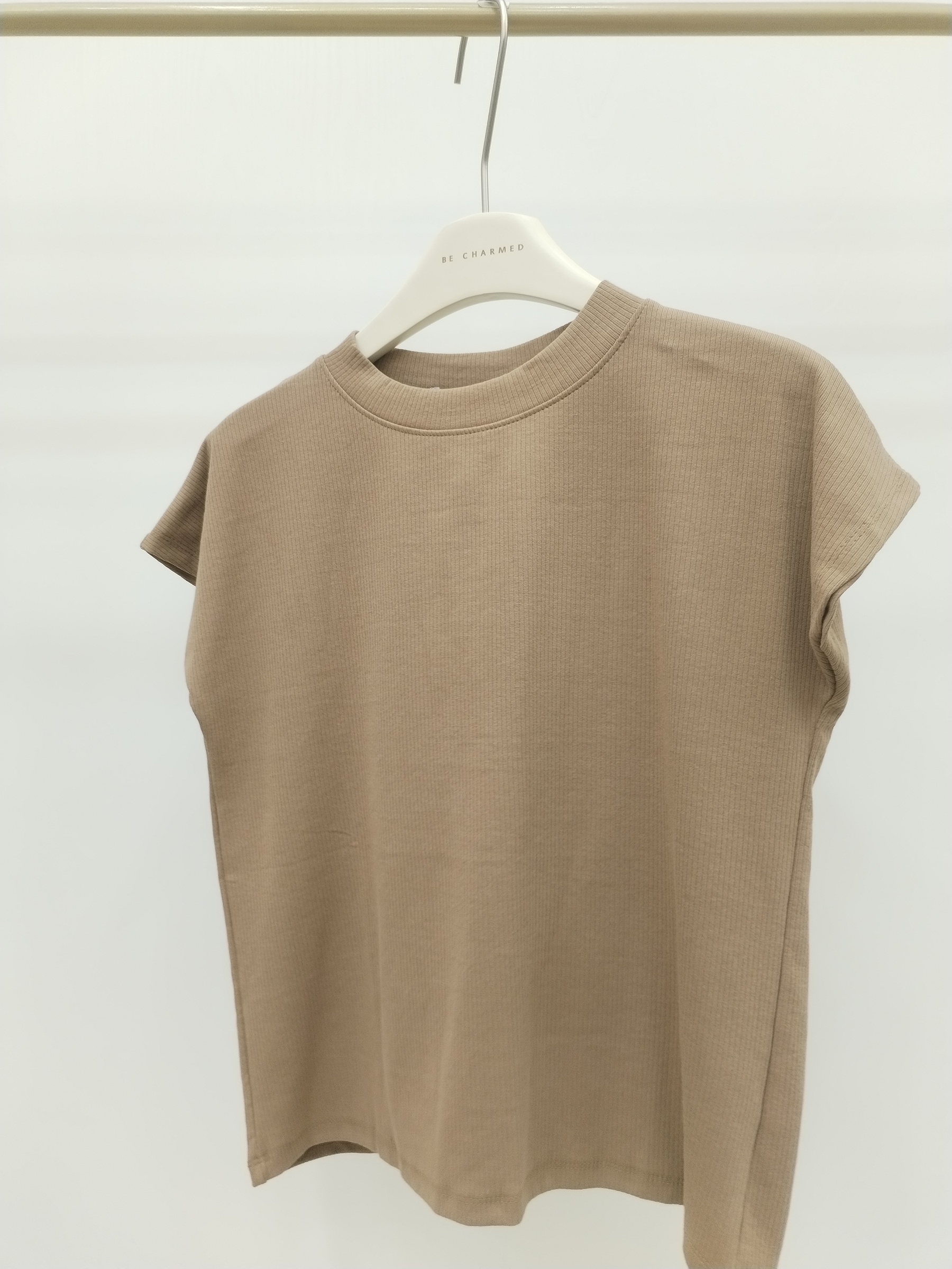 3042 Rienne Ribbed Cap Sleeve Cotton Top (B 45-50cm; L 52cm)
