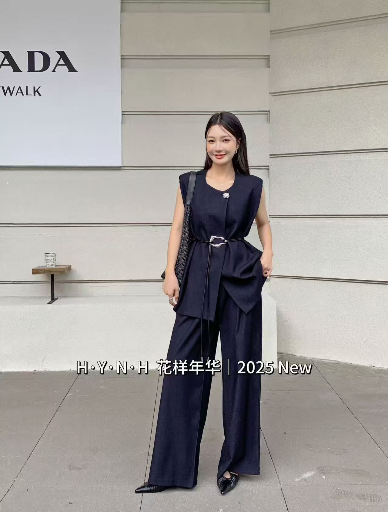 8866 Theodora Tailored Vest & Pants Set w Belt (XL Size: Top B 56cm; L 68cm, Bottom UW 37-43cm; H 54-64cm; L 105cm, 2XL Size: Top B 58cm; L 68cm, Bottom UW 38-45cm; H 55-65cm; L 105cm)