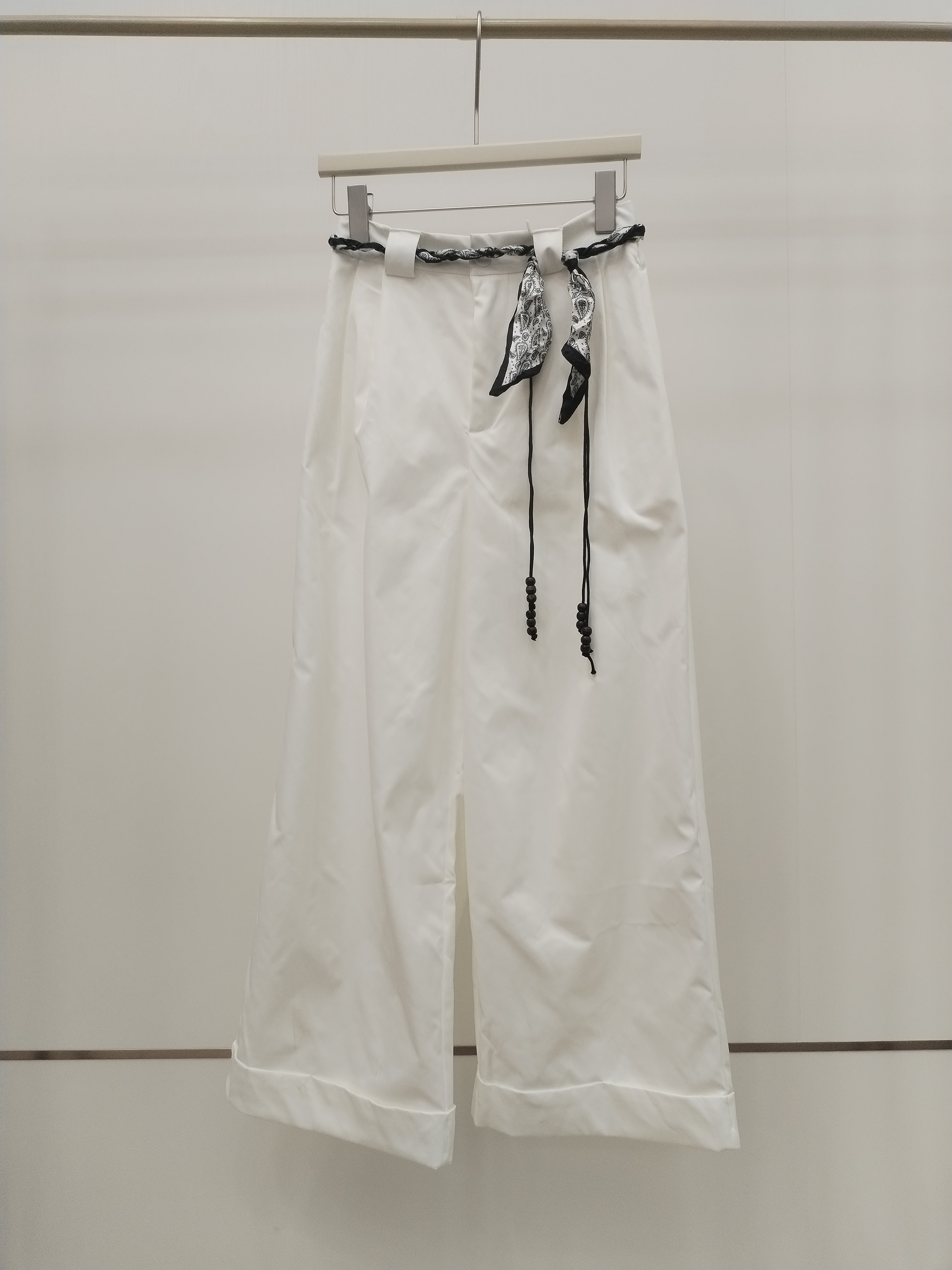 9353 Fozelle Folded Hem Front Zipper Pants (UW 32-41cm; H 52-58cm; L 96cm)