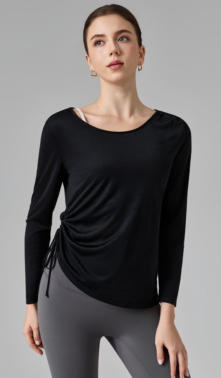 GZ Oct Stream #19: (PO) TX338 Soft Slub Tie-Waist Active Top (S Size: B 46-48cm; L 62cm, M Size: 48-50cm; L 63.5cm, L Size: B 50-52cm; L 65cm, XL Size: B 52-54cm; L 66.5cm)