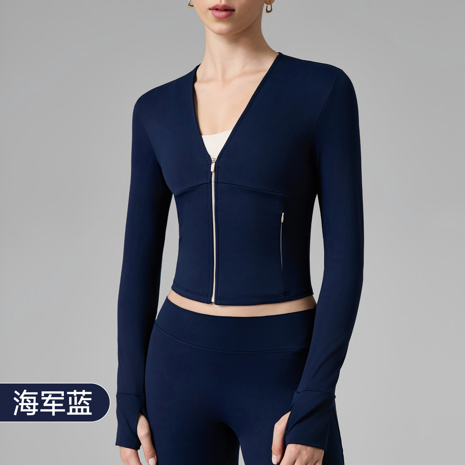 GZ Oct Stream #19: (PO) WT341 SculpFit Cropped Zip-Up Active Jacket (S Size: B 38-40cm; L 46cm, M Size: 40-42cm; L 47.5cm, L Size: B 42-44cm; L 49cm, XL Size: B 44-46cm; L 50.5cm)