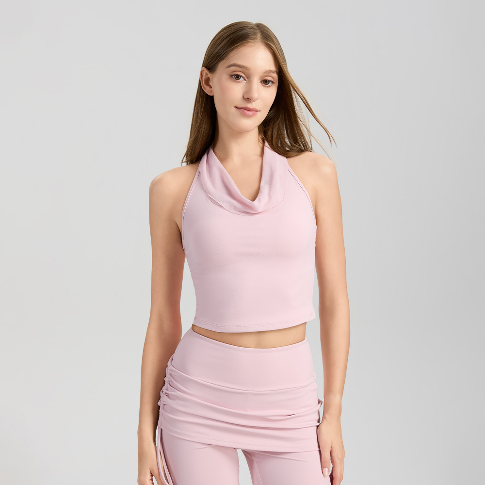 GZ Oct Stream #19: (PO) WX6066 Cowl Neck Racerback Sport Top (S Size: B 33-43cm; L 27cm, M Size: B 35-45cm; L 27.7cm, L Size: B 37-47cm; L 28.4cm, XL Size: B 39-49cm; L 29cm)