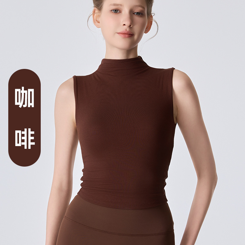 GZ Oct Stream #19: (PO) MZ476 Mock-Neck Sleeveless Top (S Size: B 31-39cm; L 43.5cm, M Size: B 33-41cm; L 45cm, L Size: B 35-43cm; L 46.5cm, XL Size: B 37-45cm; L 48cm)