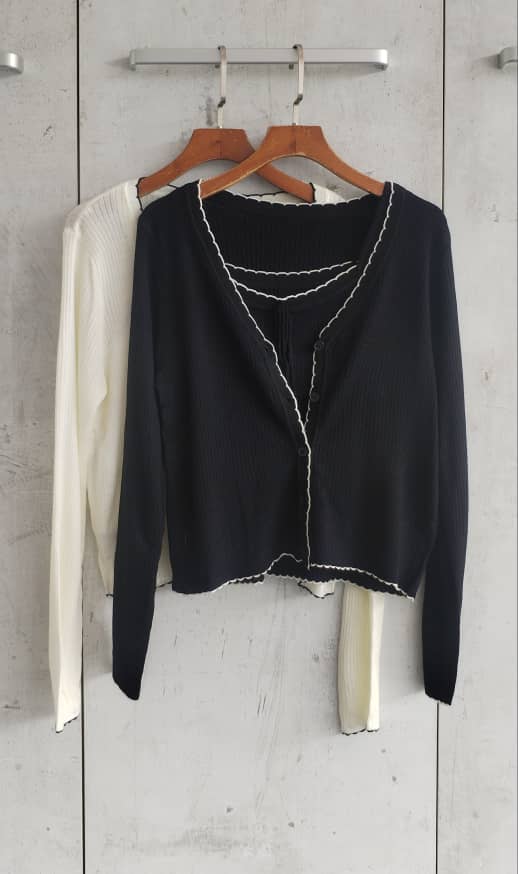 1156 Calliese Cardigan w Tank Top (Cardigan: B 44-50cm; L 47cm, Tank Top: B 34-45cm; L 42cm)