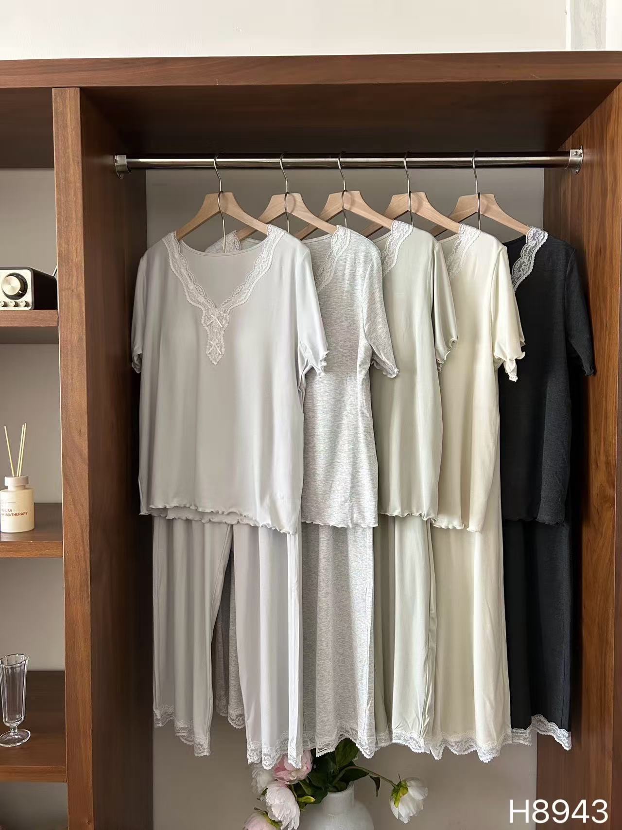 HZ July Stream #6: (PO) 8943 Cotton Premium Sleep Wear Set (Top: B 48-64cm; L 54cm, Bottom: UW 30-57cm; H up to 60cm; L 94cm)