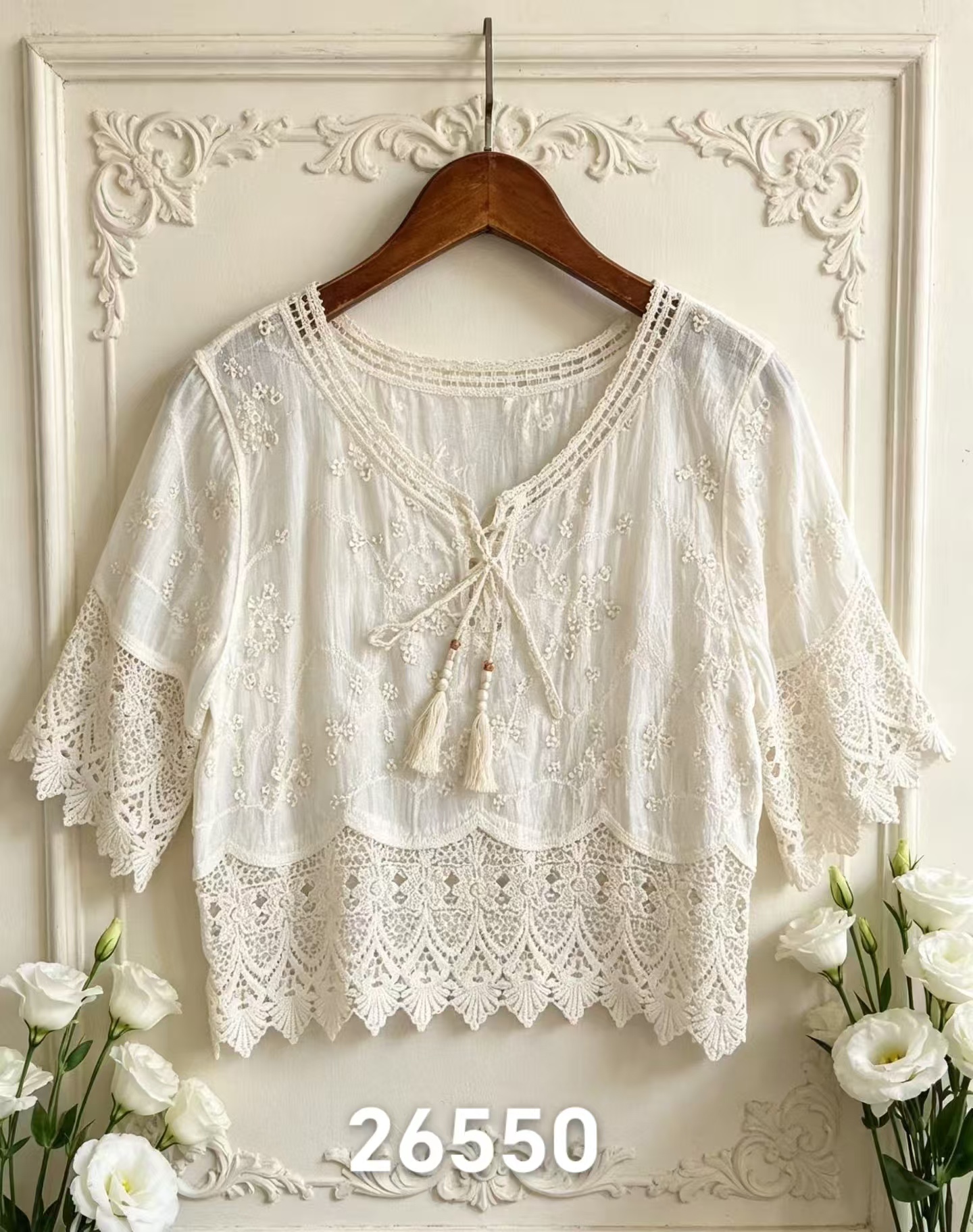 GZ May Stream #22: (PO) 26550 Lace Boho Blouse (B:55,L45cm)