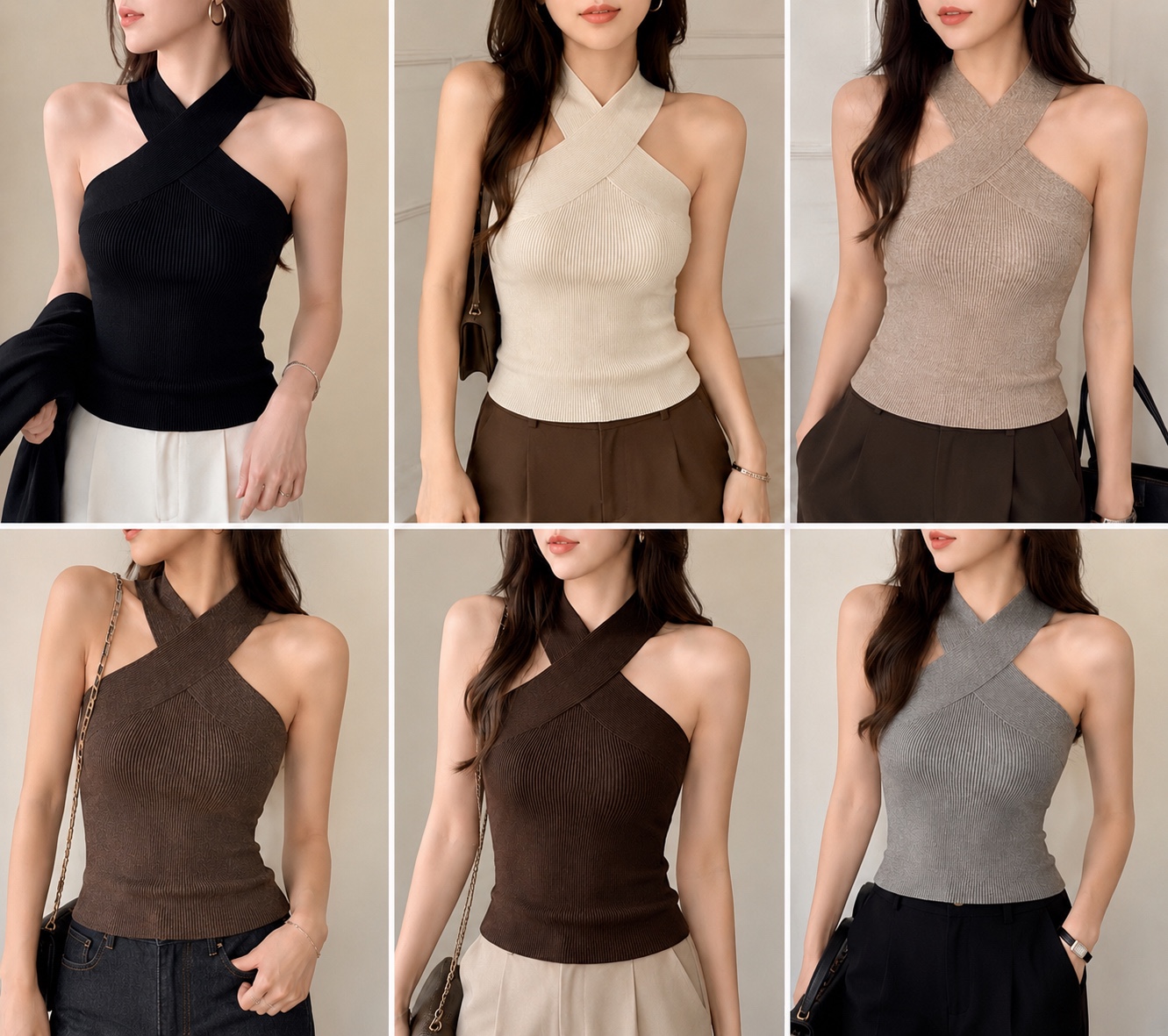 GZ July Stream #susan: (PO) M6605 Ribbed Knit Cross Halter Tank Top