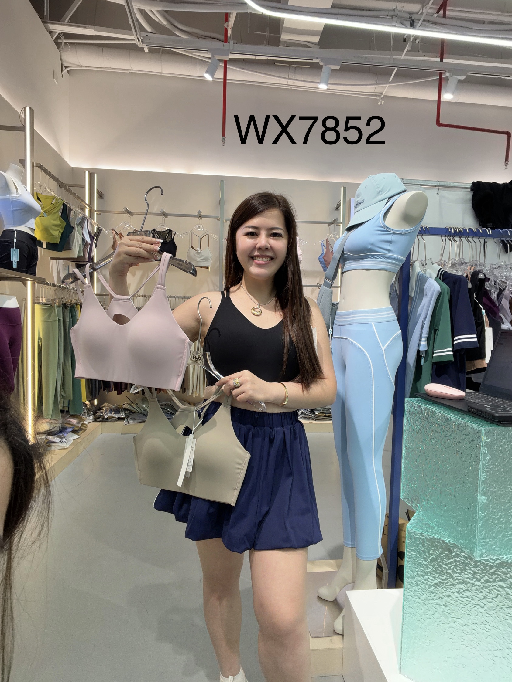 GZ July Stream #11: (PO) WX7852 Double Strap Sports Bra (S Size: B 33cm; L 22cm, M Size: B 34cm; L 23cm, L Size: B 35cm; L 24cm, XL Size: B 36cm; L 25cm)