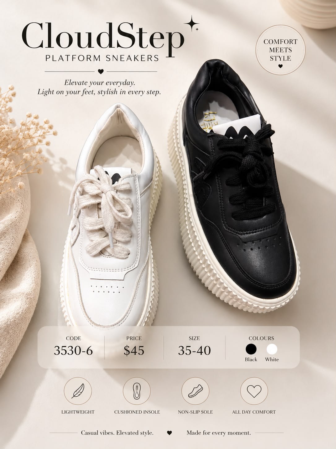 GZ July Stream #16: (PO) STARBUY 3530-6 CloudStep Platform Sneakers