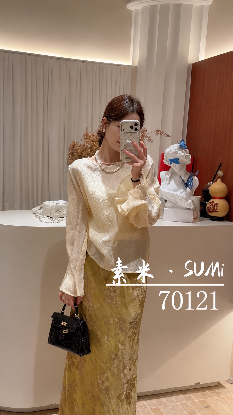 GZ July Stream #3: (PO) 70121 Lightweight Organza Blouse (M Size: B52cm; L61cm, L Size: B54cm; L63cm)