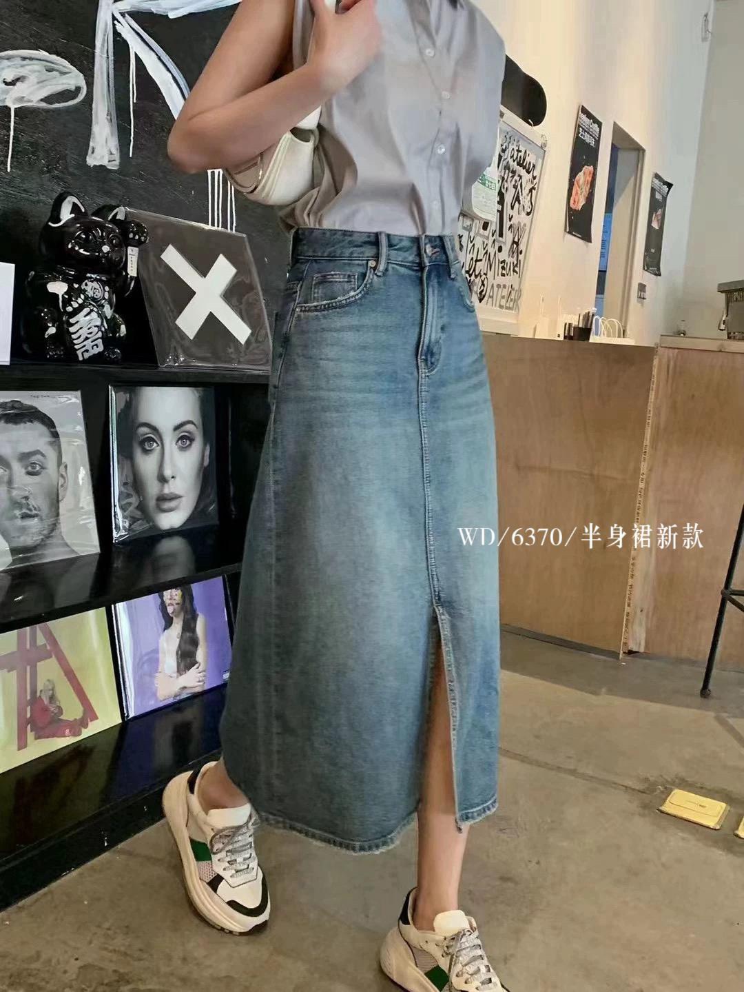 GZ Jan Stream #9: (PO) 6370 Denim Skirt w Front Slit