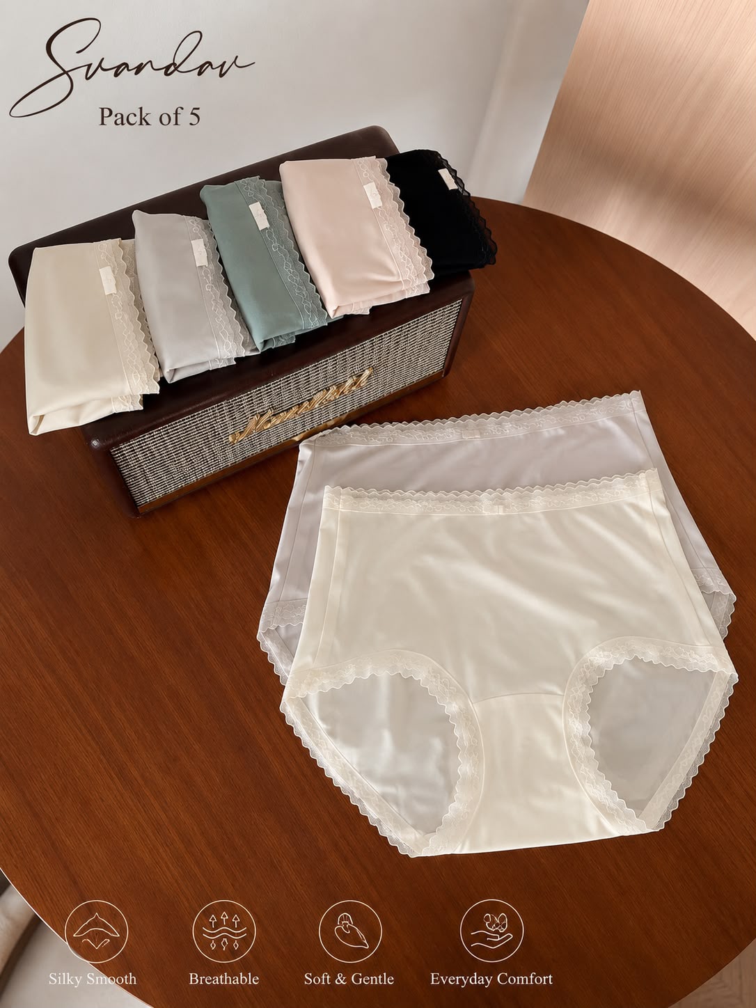 HZ July Stream #6: (PO) 80615 Icy Milk Skin Panties (Box of 5) L Size: UW 30-42cm; H 32-50cm, XL Size: UW 32-50cm; H 36-56cm)