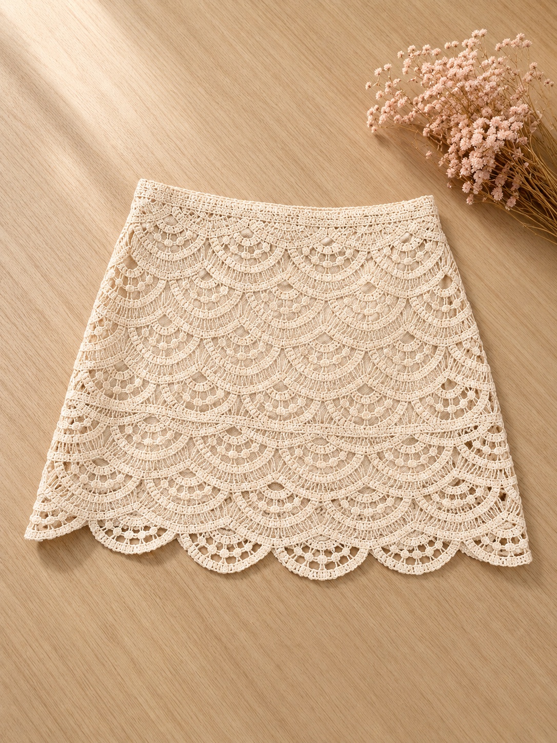 GZ May Stream #22: (PO) 26388 Almond Crochet Mini Skirt (UW31-38, L39cm)