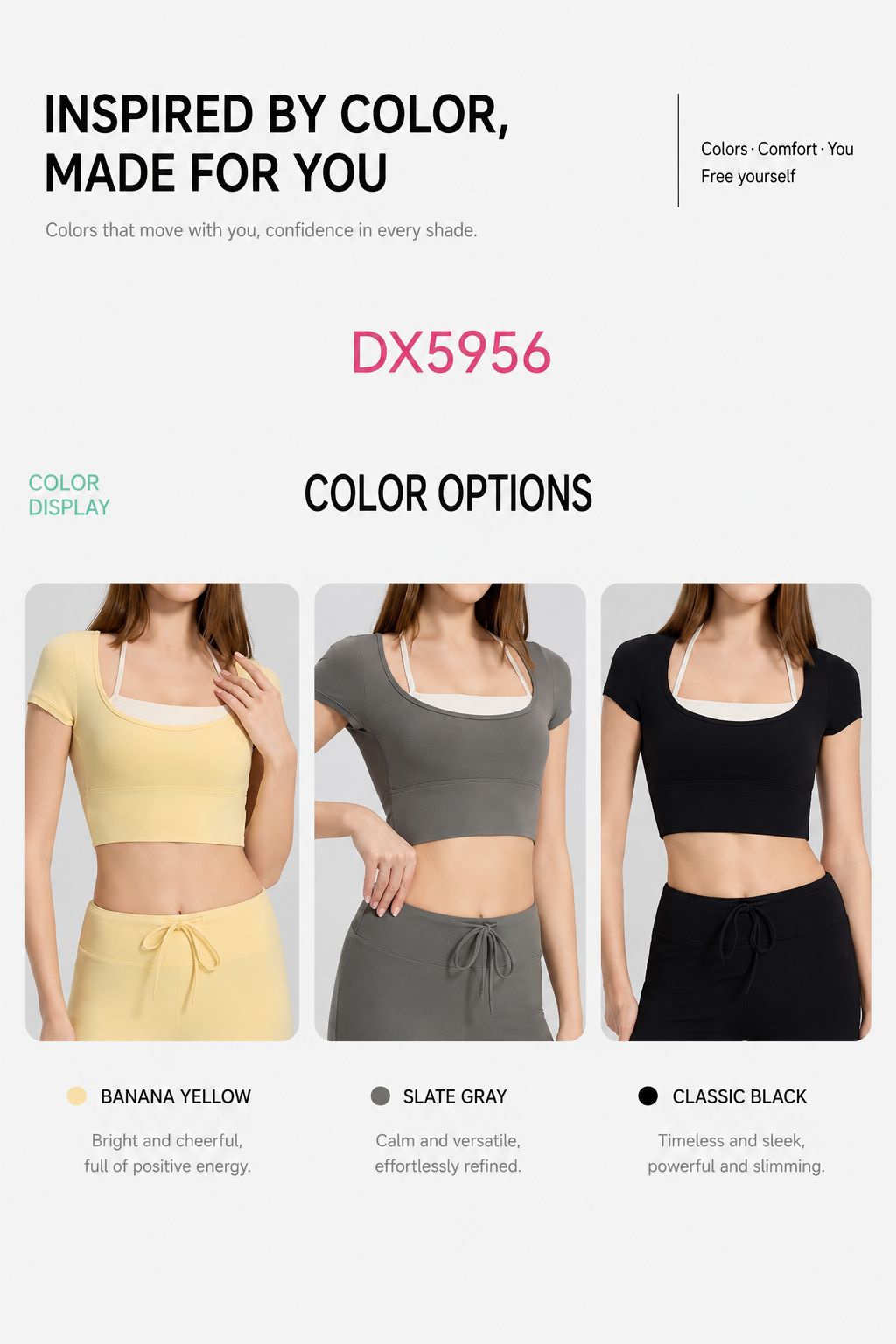 GZ May Stream #13: (PO) DX5956 Driftline Fake 2pc Crop Top (M Size: B 36-44cm; L 34cm, L Size: B 38-46cm; L 34cm, XL Size: B 40-48cm; L 34cm)