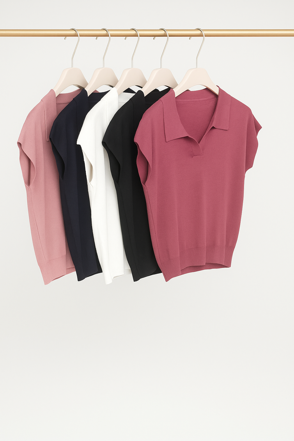 5698 Collins Collared Cap Sleeve Knit Top (B 44-56cm; L 51cm)