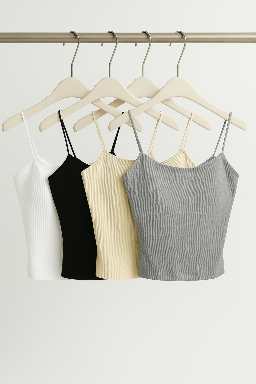 11839 Ronin Spaghetti Strap Ribbed Cotton Padded Top (B 34-50cm; L 42cm)