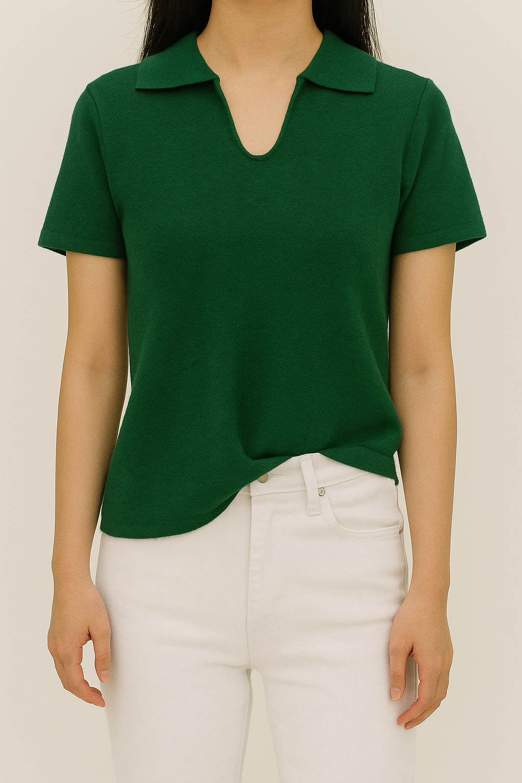 9717 Corrie Collared Short Sleeve Knit Top (B 39-52cm; L 51cm)