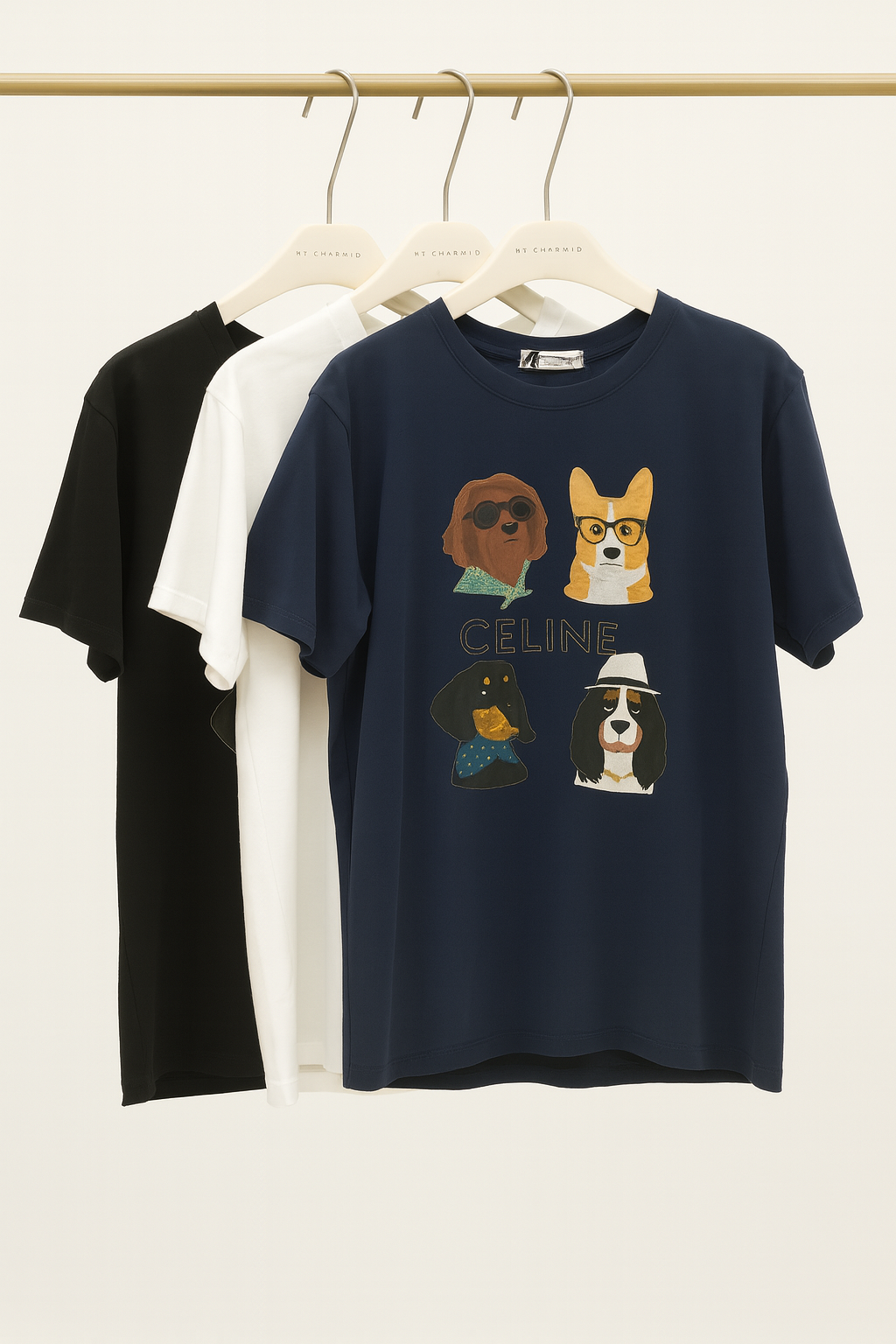 3043 Fashionista Dog Printed Cotton Top (B 49-55cm; L 62cm)
