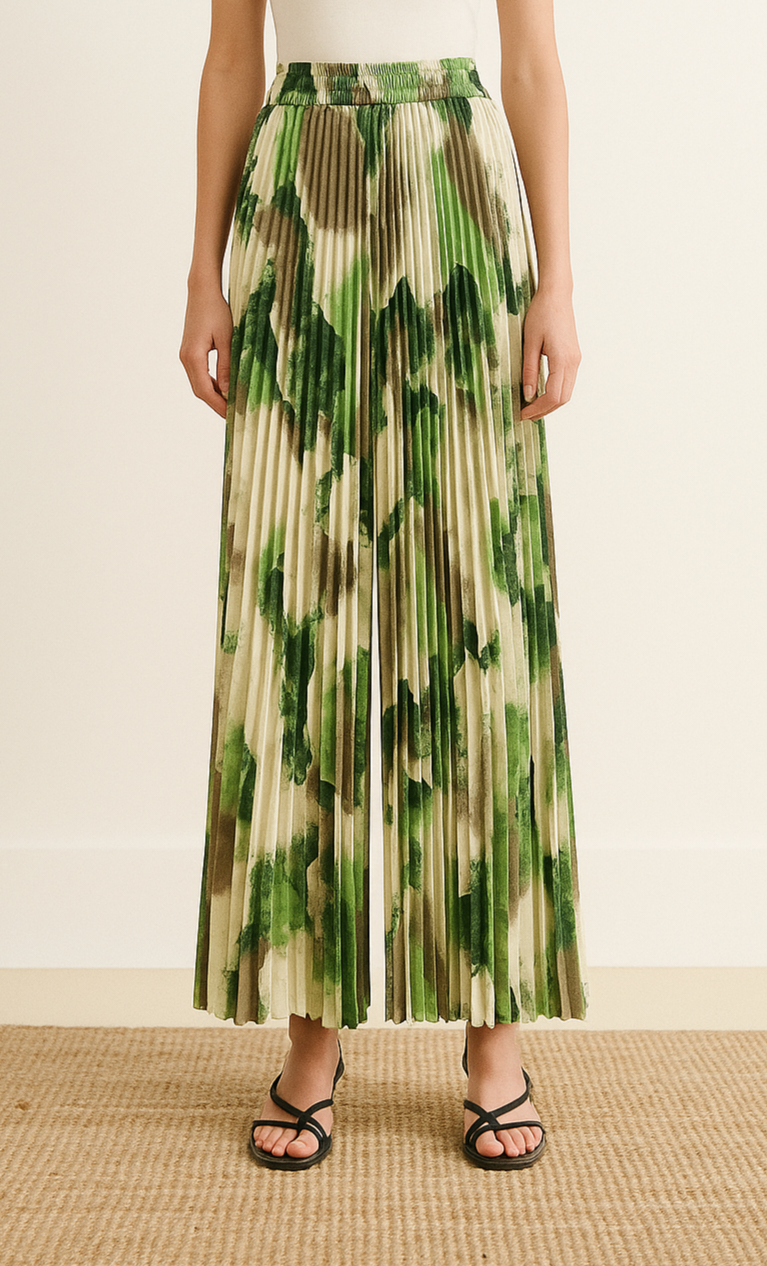 3048 Amara Abstract Art Pleated Palazzo (UW 31-55cm; H FS; L 100cm)