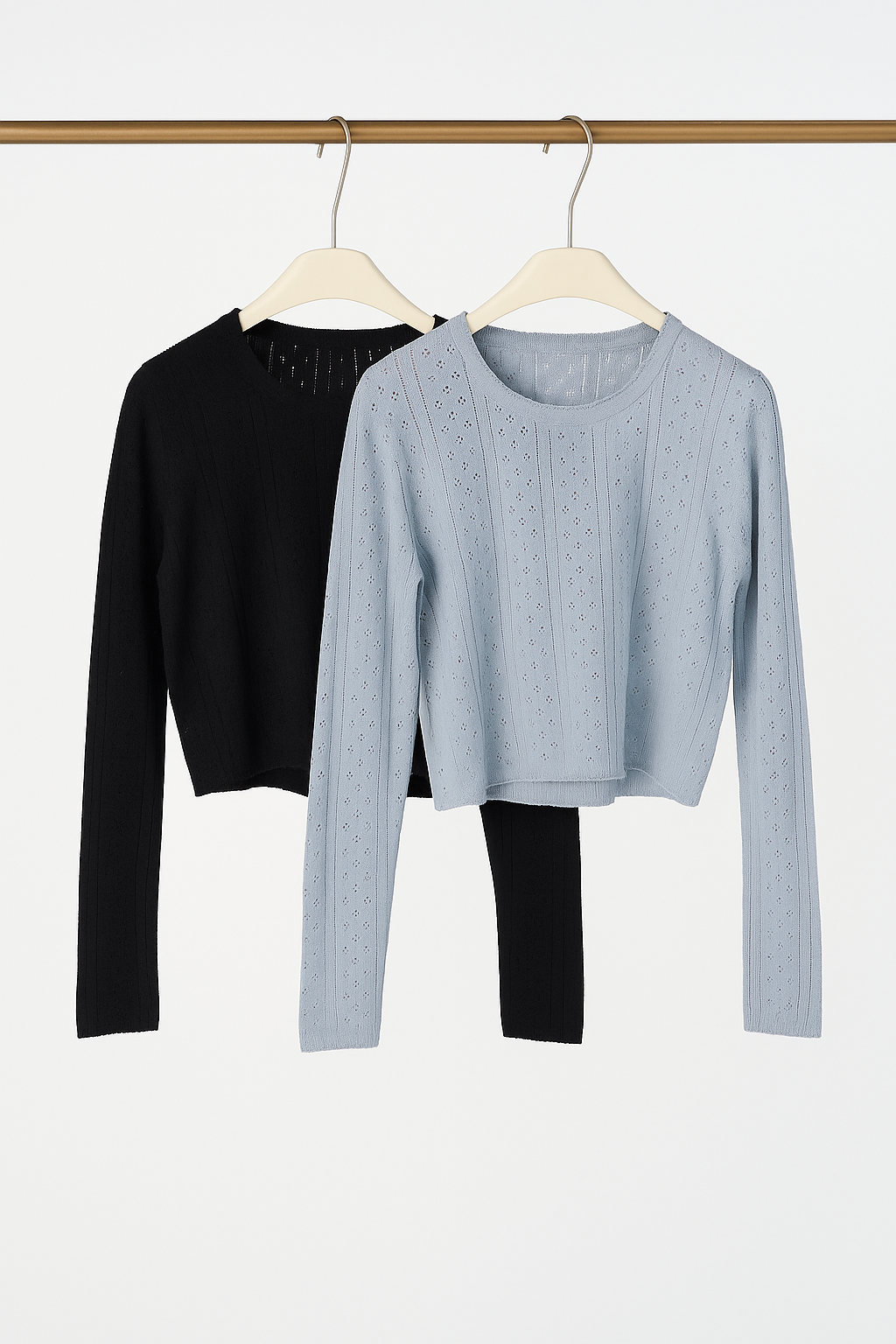 M502 SALES Easton Long Sleeve Eyelet Knit Top (B 40-52cm; L 45cm)