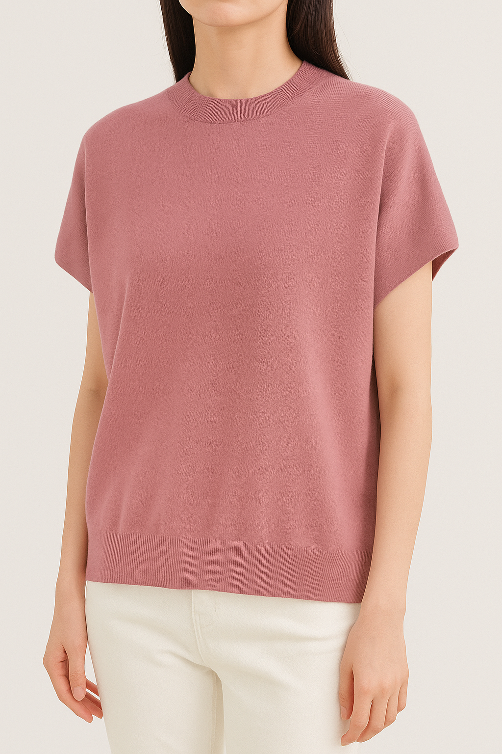 837 Hollis High Neck Cap Sleeve Knit Top (B 51-61cm; L 57cm)