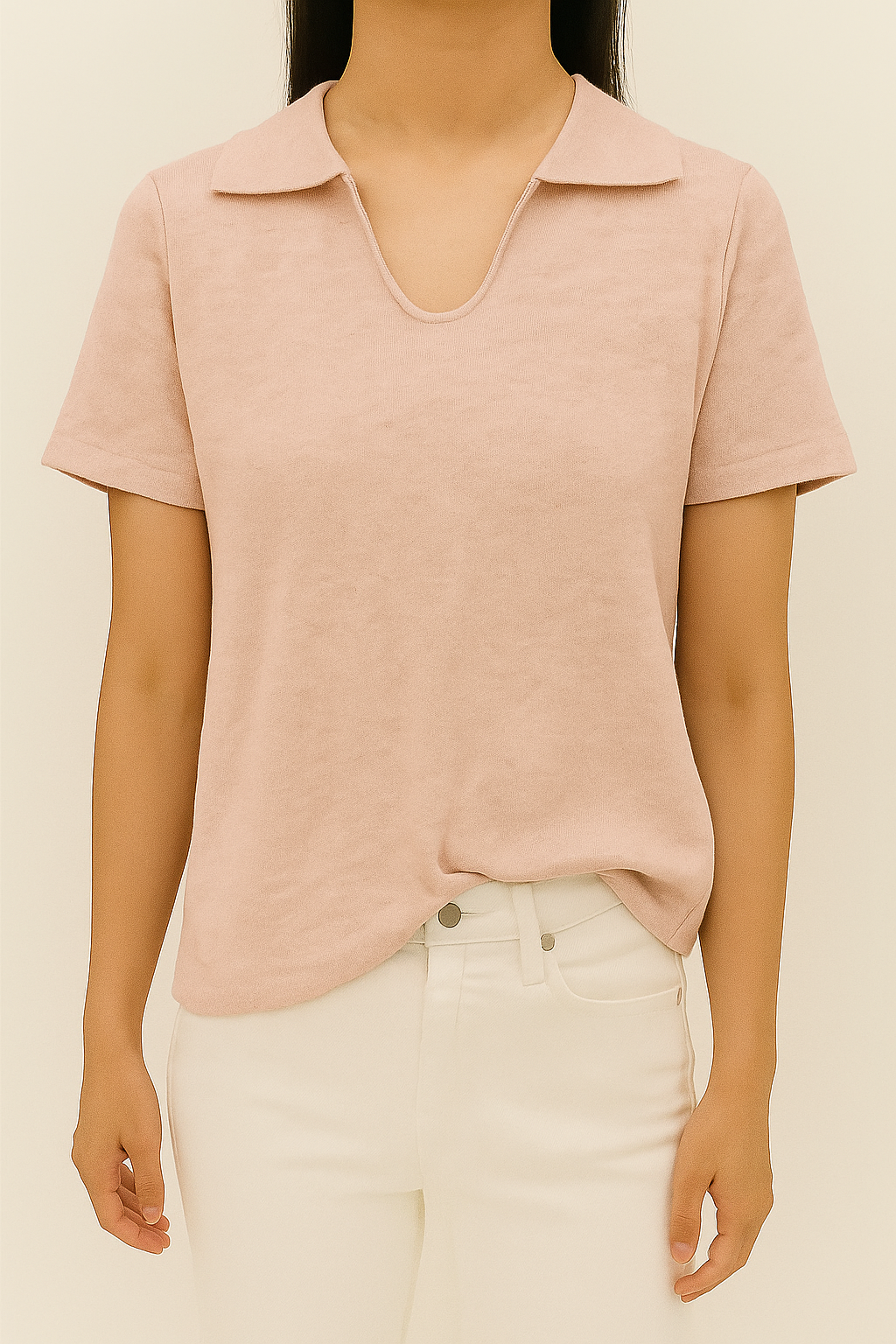 9717 Corrie Collared Short Sleeve Knit Top (B 39-52cm; L 51cm)