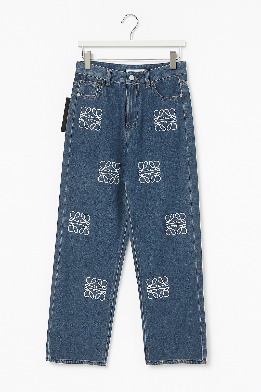8602 Loewe Embroidered Denim Pants (L SIze: UW 35cm; H 53cm; L 105cm, XL Size: UW 36cm; H 54cm; L 106cm, 2XL Size: UW 38cm; H 56cm; L 107cm)