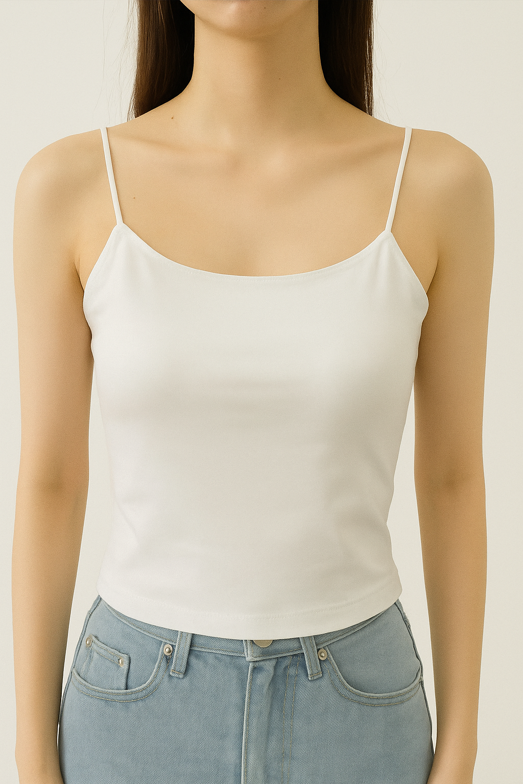 11839 Ronin Spaghetti Strap Ribbed Cotton Padded Top (B 34-50cm; L 42cm)