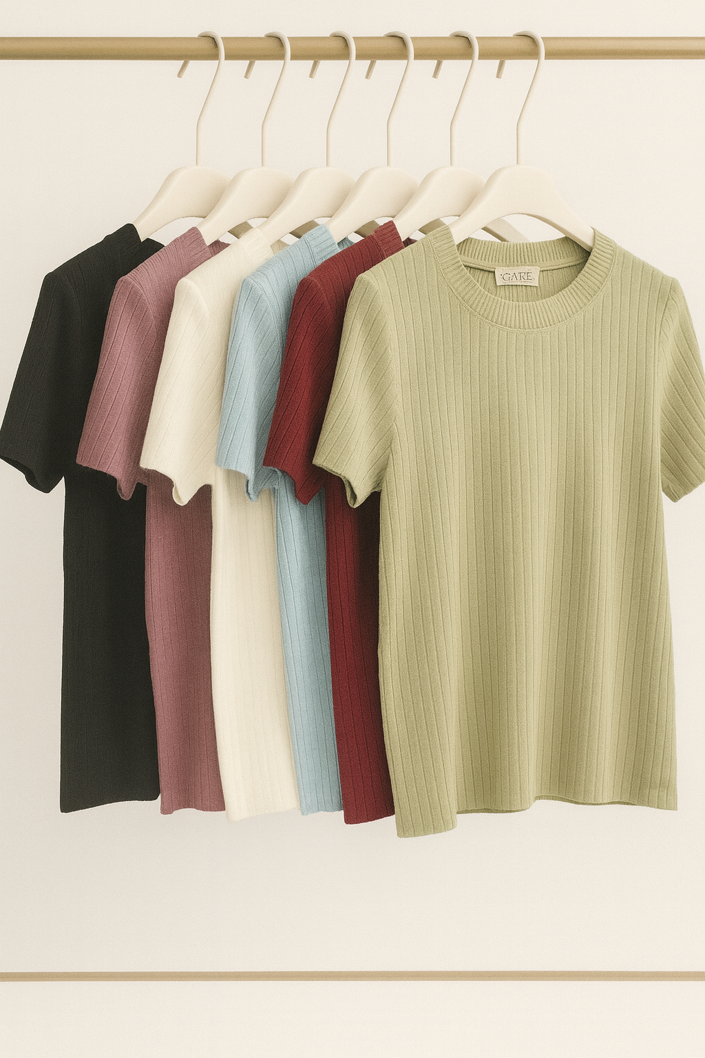GC738 Charlotte Crew Neck Ribbed Knit Top (B 45-55cm; L 55cm)