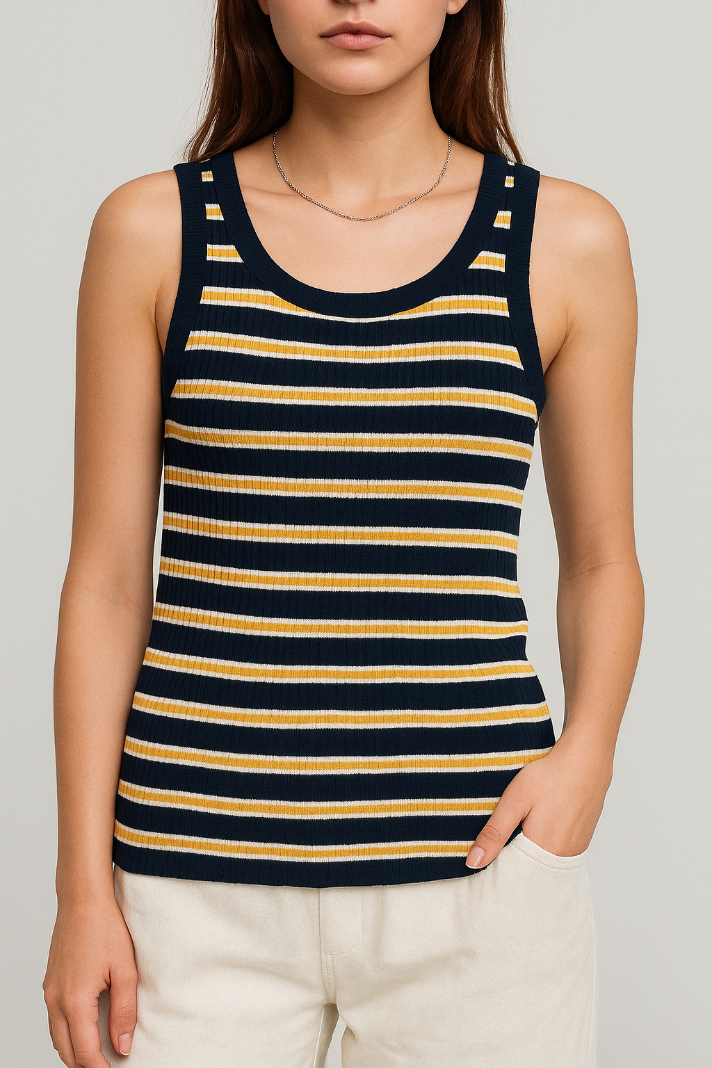 M457 SALES Truly Striped Knit Tank Top (B 29-49cm; L 48cm)