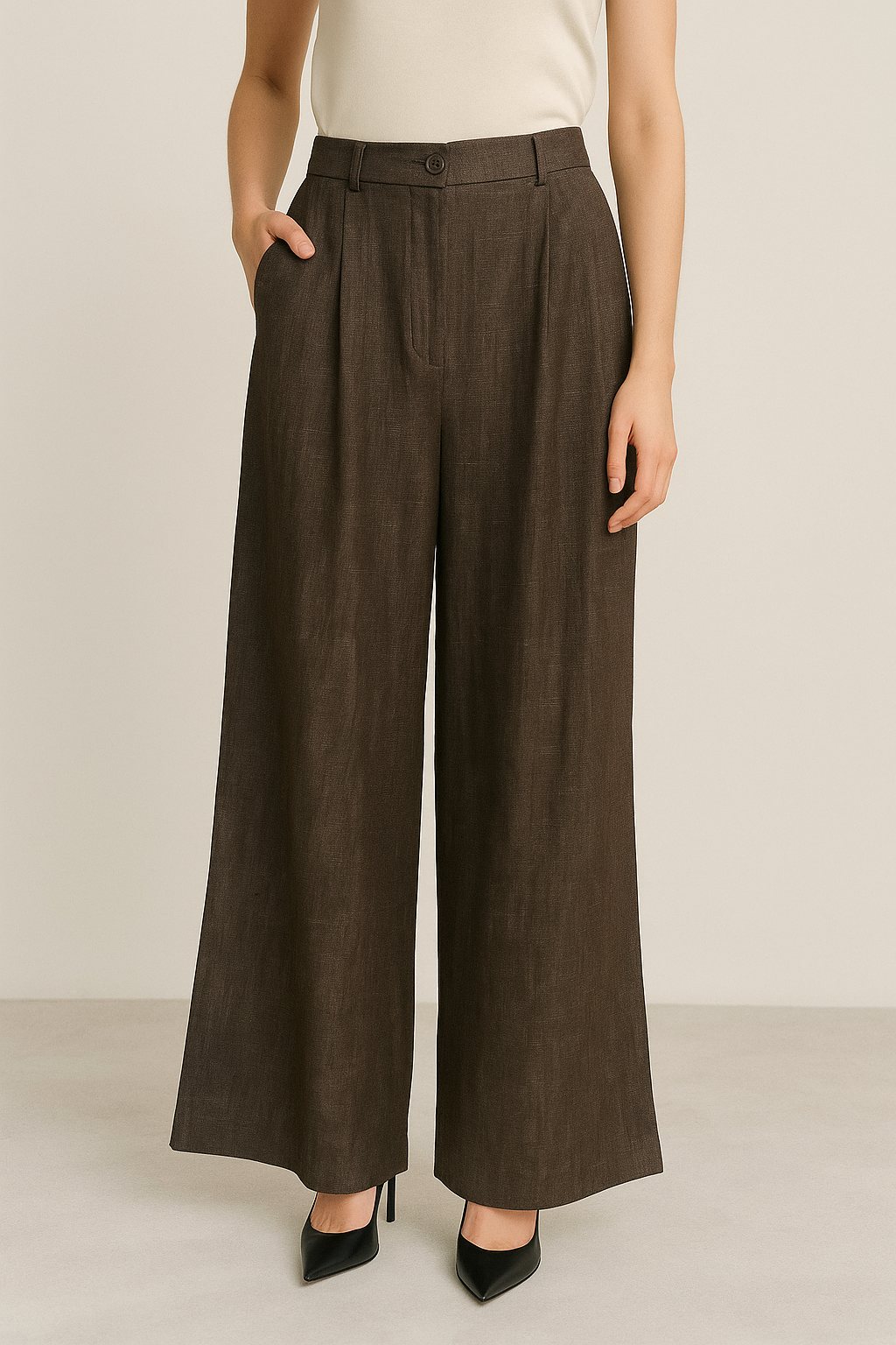 9359 Dalton Soft Denim Front Zipper Palazzo (UW 34-40cm; H 51-56cm; L 100cm)