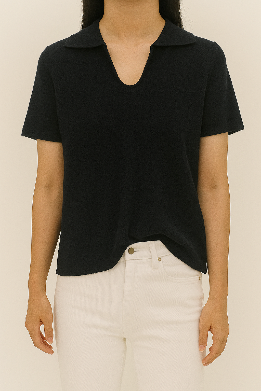 9717 Corrie Collared Short Sleeve Knit Top (B 39-52cm; L 51cm)