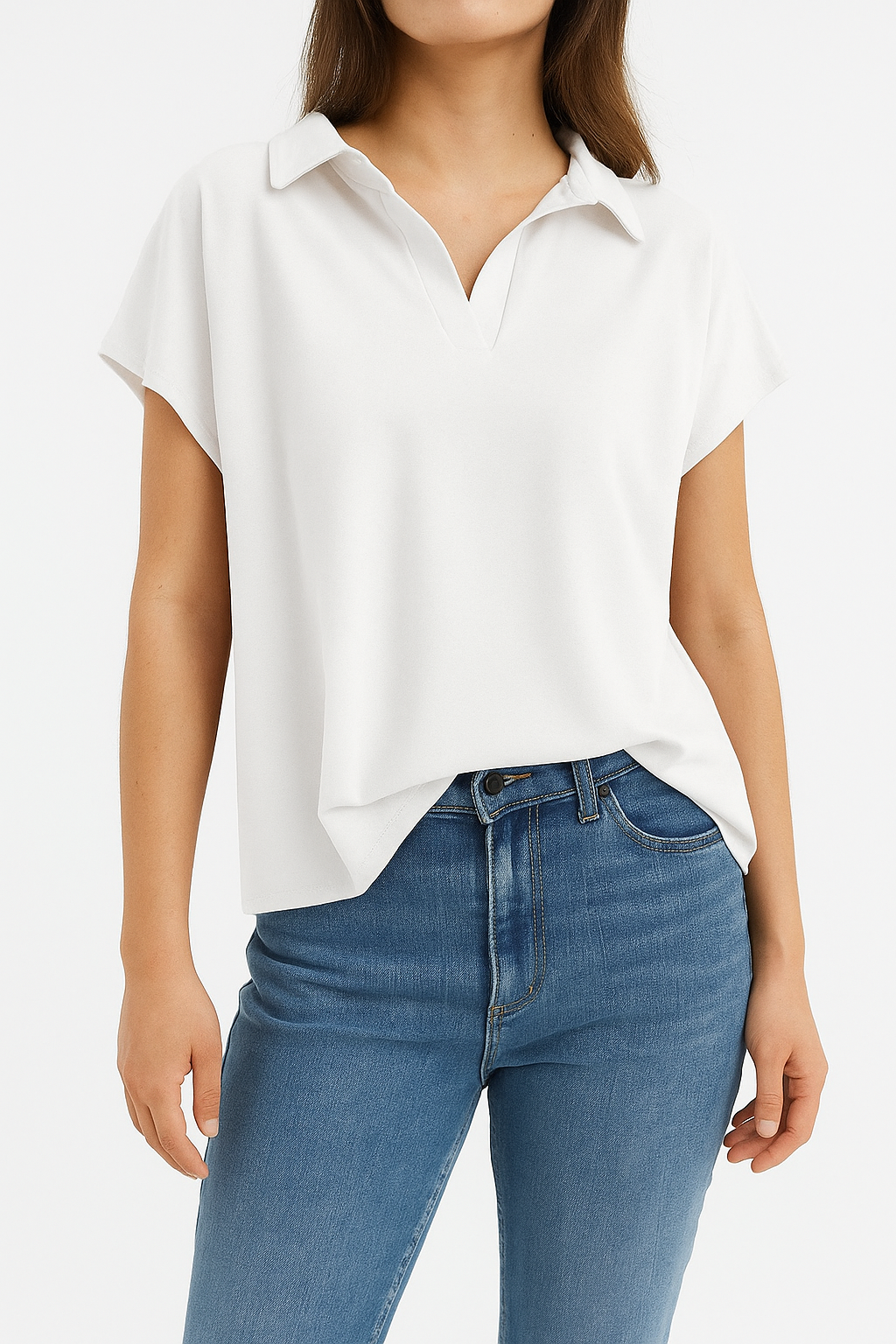 G252 Cody Cap Sleeve Collared Cotton Top (B 48-58cm; L 60cm)