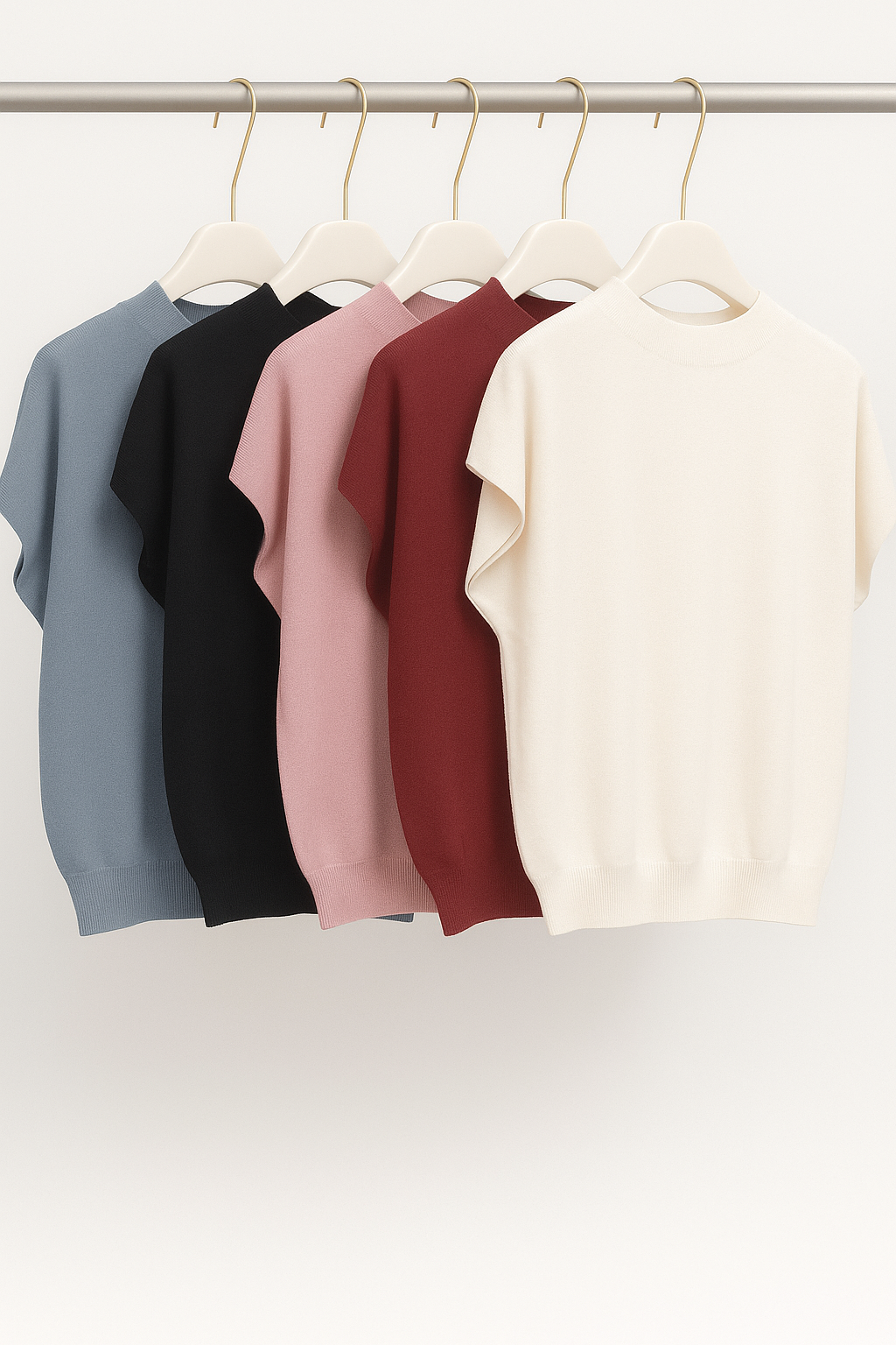 837 Hollis High Neck Cap Sleeve Knit Top (B 51-61cm; L 57cm)