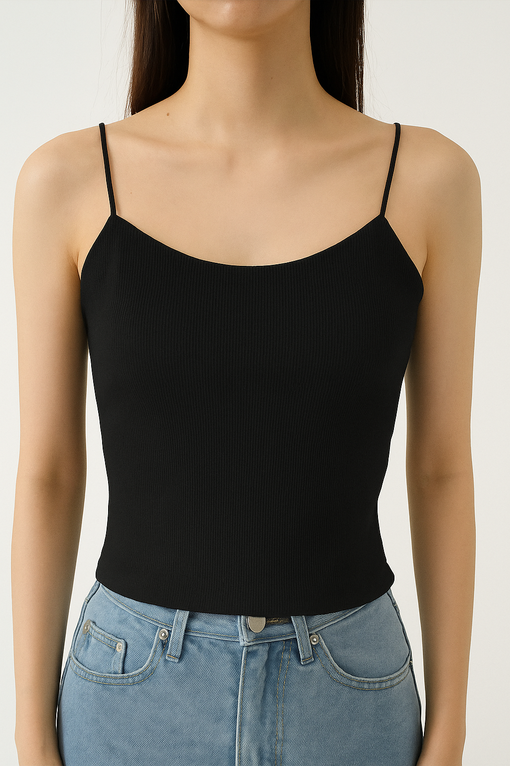 11839 Ronin Spaghetti Strap Ribbed Cotton Padded Top (B 34-50cm; L 42cm)