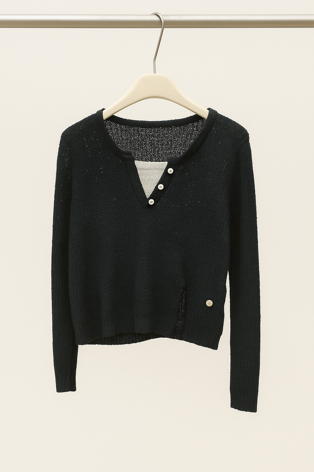 6129 Lucille Layered Look Long Sleeve Crochet Top (B 53-58cm; L 44cm)