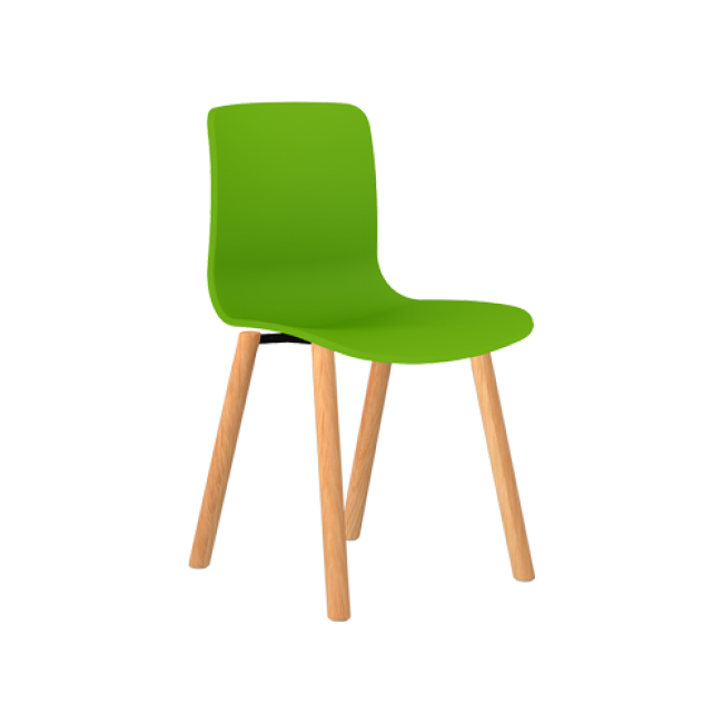 Acti Plastic Side Chairs - 4 Leg Wooden Base