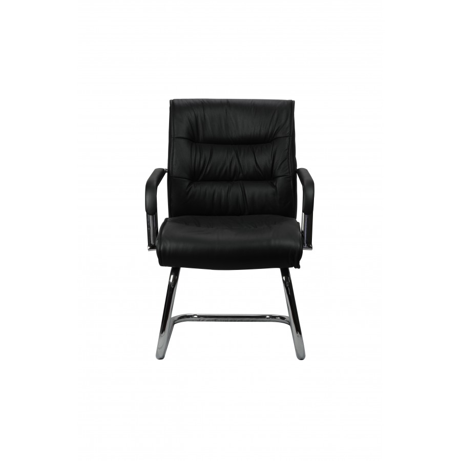 Perry Executive Cantilever Visitor Chair Black Leather