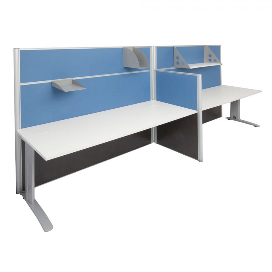 Mounted Flat Top Desk Screens - Grey