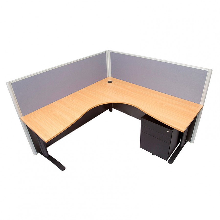 Mounted Flat Top Desk Screens - Grey